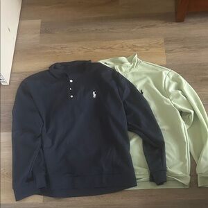 Polo by Ralph Lauren Black & Light Green Long-Sleeve Button Sweatshirts